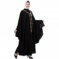 Double layered Irani Kaftan abaya- Black Double layered Irani Kaftan abaya- Black